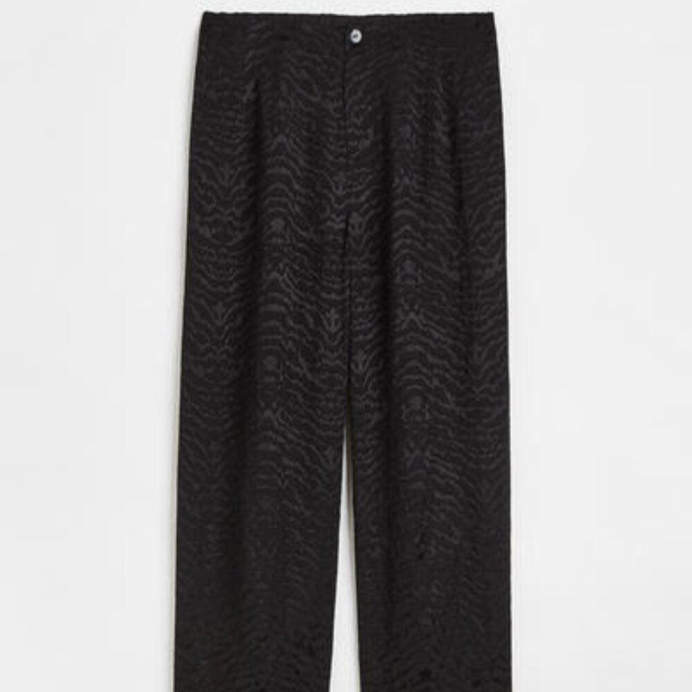 Black Patterned viscose trousers
